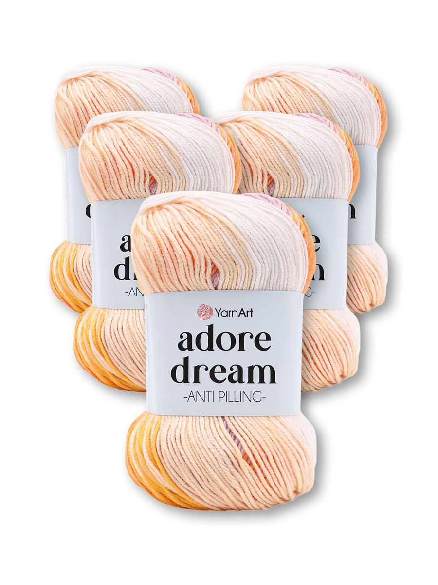 Пряжа для вязания YarnArt Adore Dream 100 гр 280 м акрил секционная анти-пиллинг 5 мотков 1053 секционный - фото 1