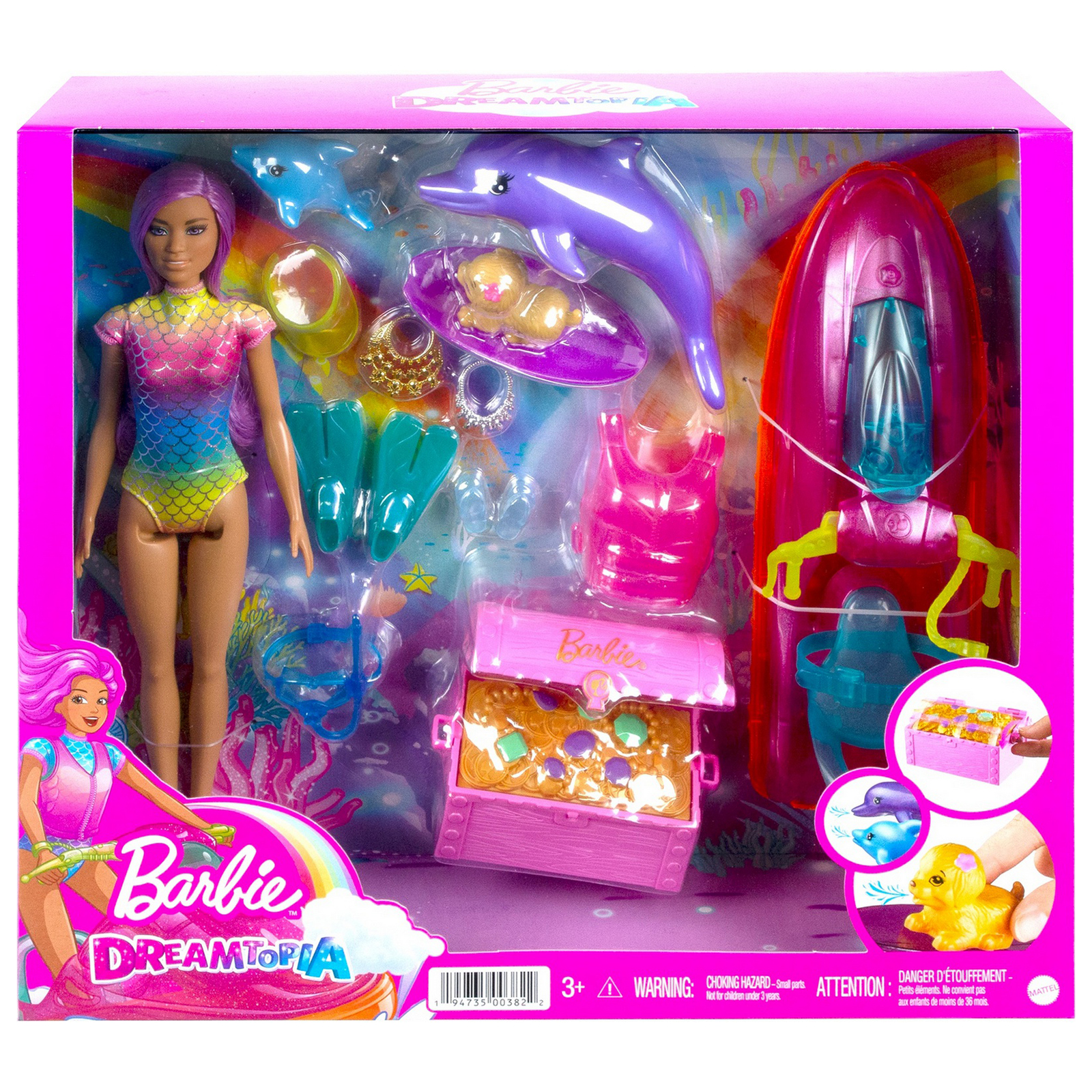 Набор игровой Barbie с водным транспортом и аксессуарами HBW90 купить по  цене 2199 ₽ в интернет-магазине Детский мир