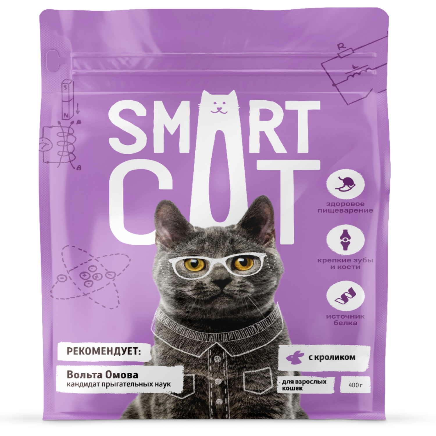 Корм для кошек Smart Cat 400г с кроликом - фото 1