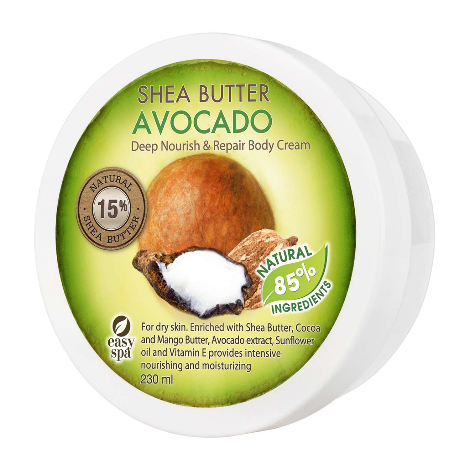 Крем для тела EASY SPA для глубокого питания и восстановления сухой кожи Shea Butter Avocado 230 мл - фото 1