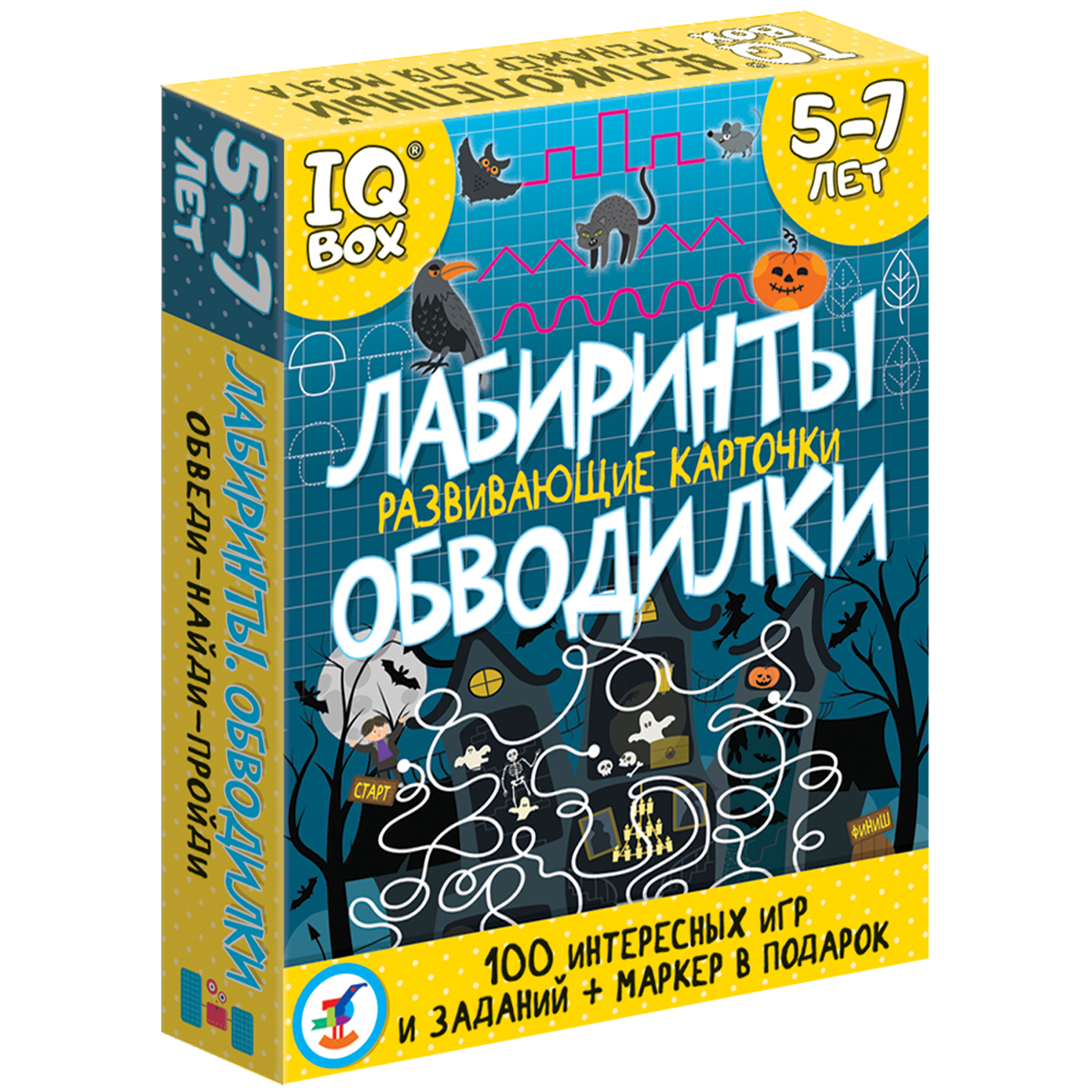 Игра развивающая Дрофа-Медиа IQ Box Развивающие карточки Лабиринты  Обводилки 4162