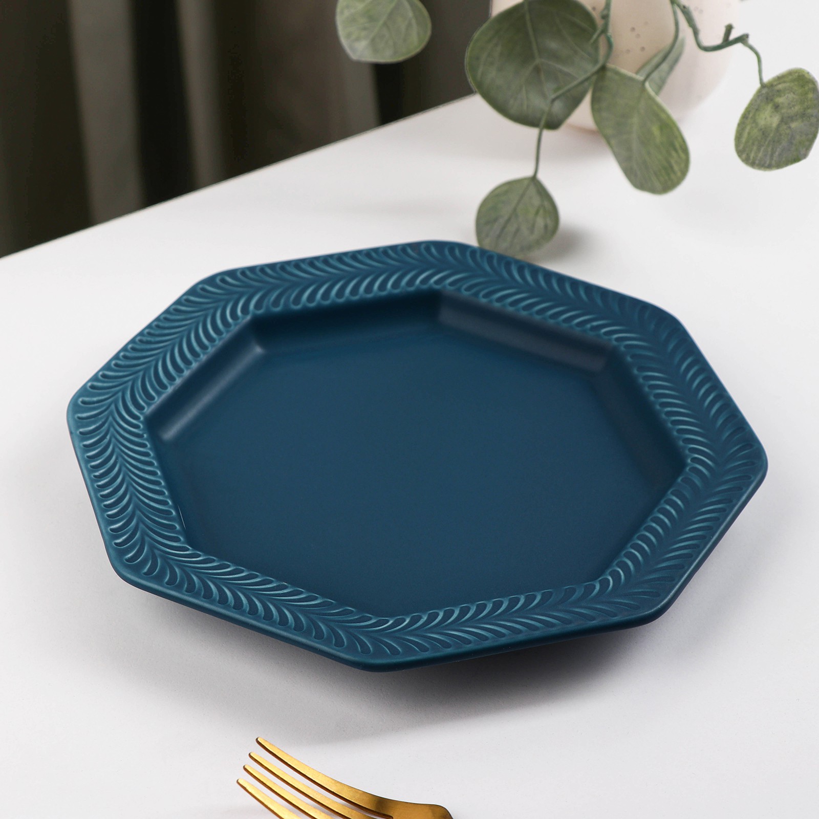 Тарелка Sima-Land керамическая обеденная «Морская гладь» d=21 см цвет синий - фото 2