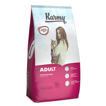 Корм для кошек Karmy 10кг Adult телятина