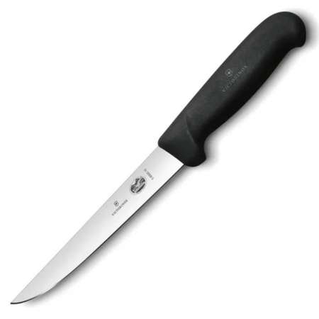 Нож кухонный Victorinox Fibrox 5.6003.15M стальной обвалочный лезвие 150 мм прямая заточка черный