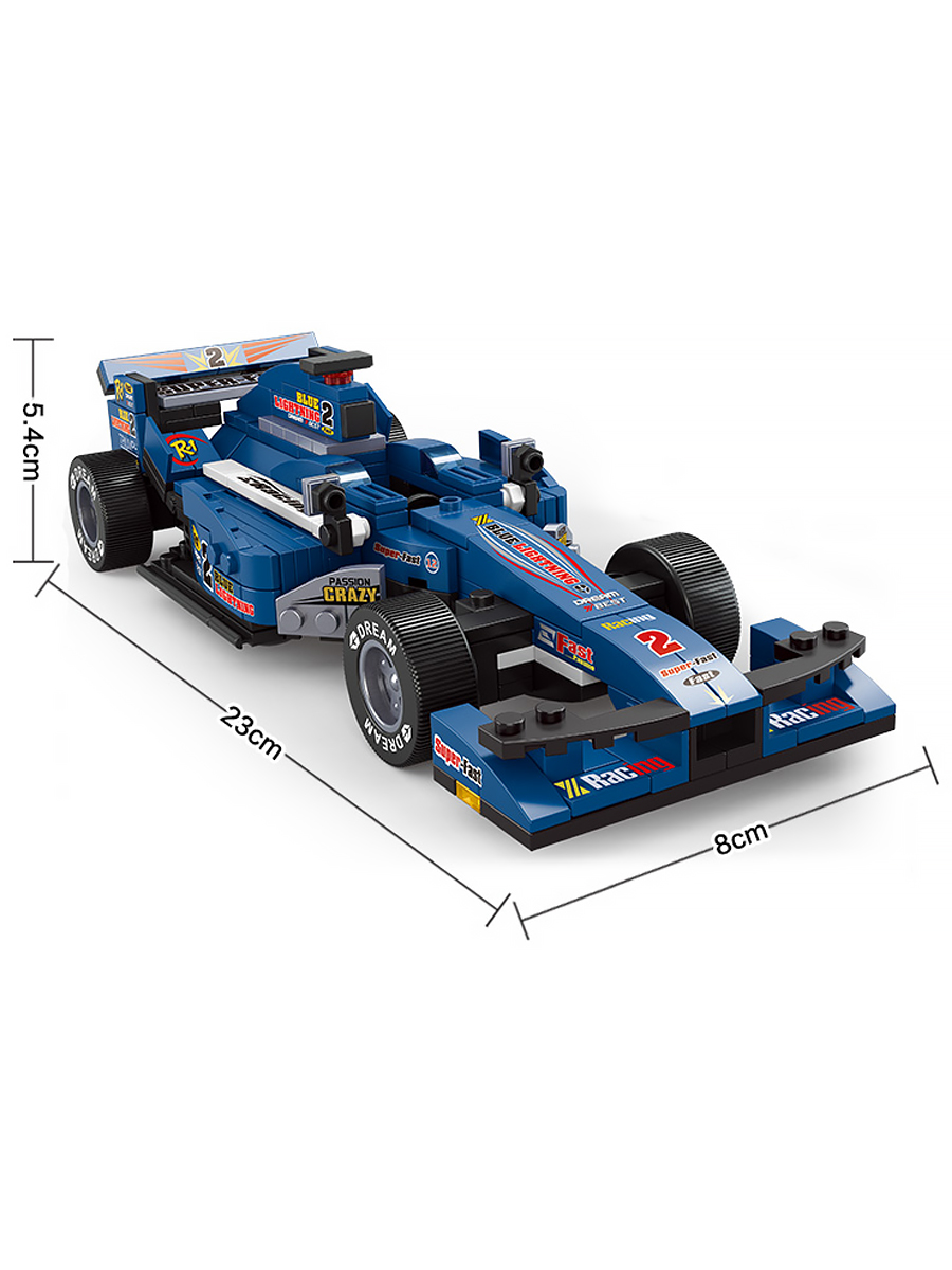Конструктор пластмассовый SLUBAN Автогонки: Гоночный автомобиль F1 Синяя молния - фото 8