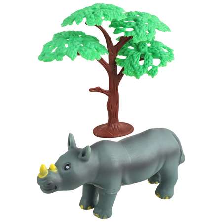 Игровой набор Mioshi Маленькие звери: Носорог 10х5 см дерево