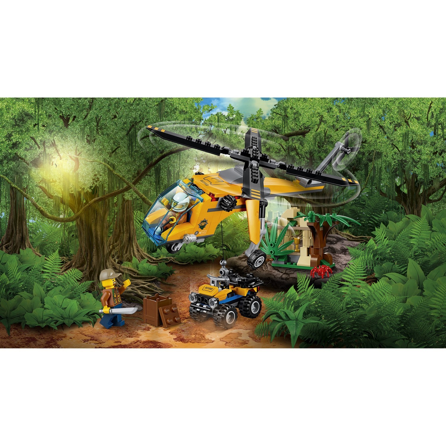 Конструктор LEGO City Jungle Explorers Грузовой вертолёт исследователей джунглей (60158) - фото 4