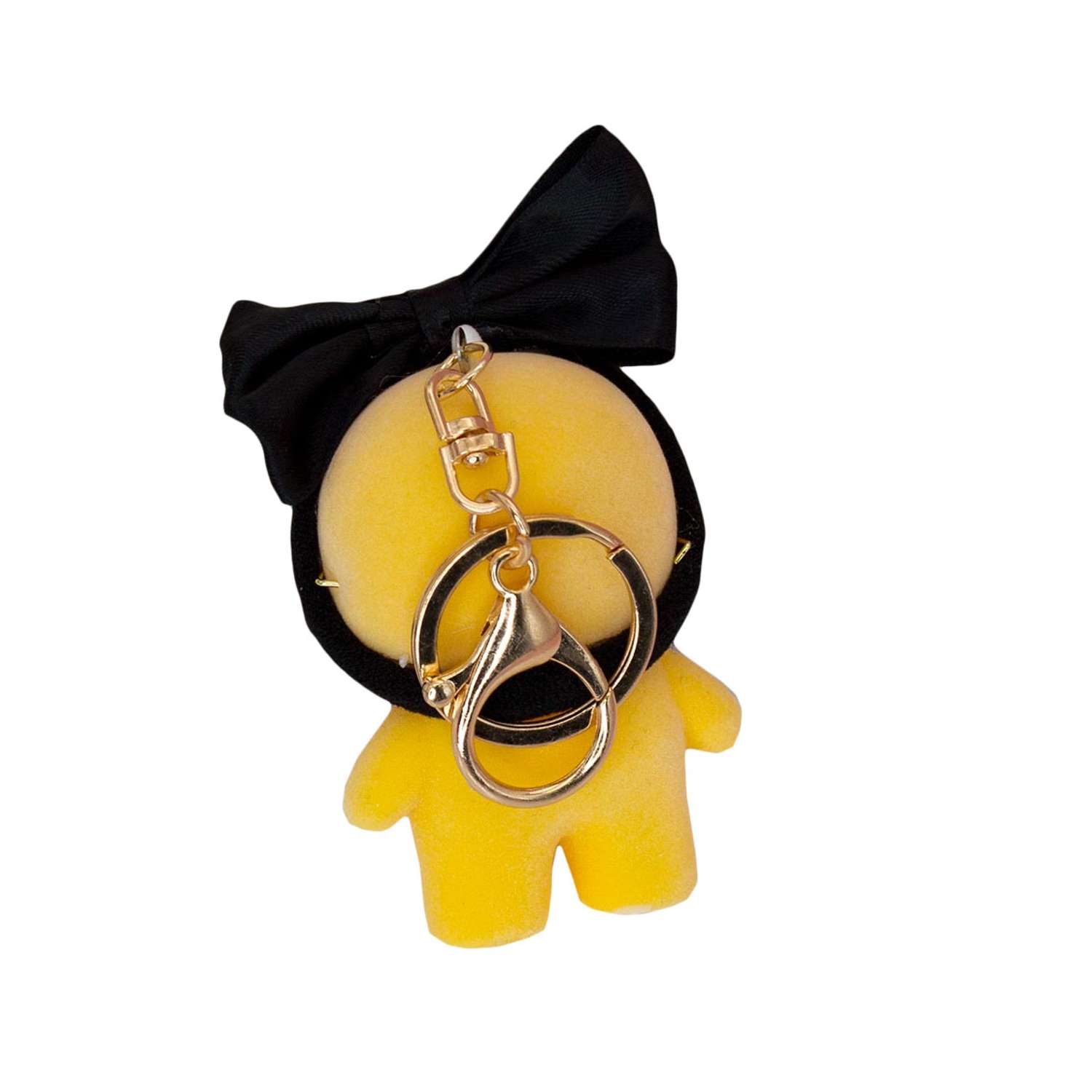 Брелок Михи-Михи Lalafanfan Duck черный бант на голову желтая - фото 2