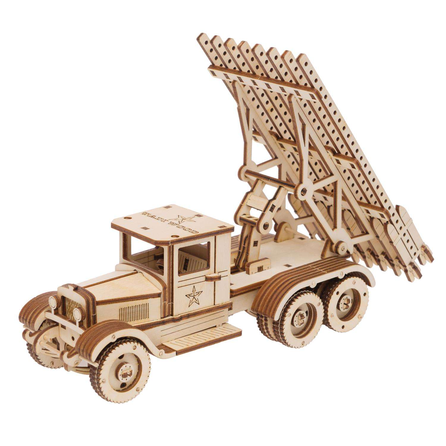 Сборная модель деревянная TADIWOOD ЗИС-5-БМ-13 Катюша 24 см. 195 деталей - фото 2