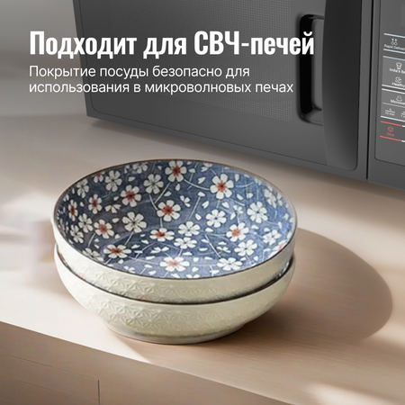 Набор тарелок ZDK Homium Japanese Collection Home 2 шт глубокая цвет синий D23.5см