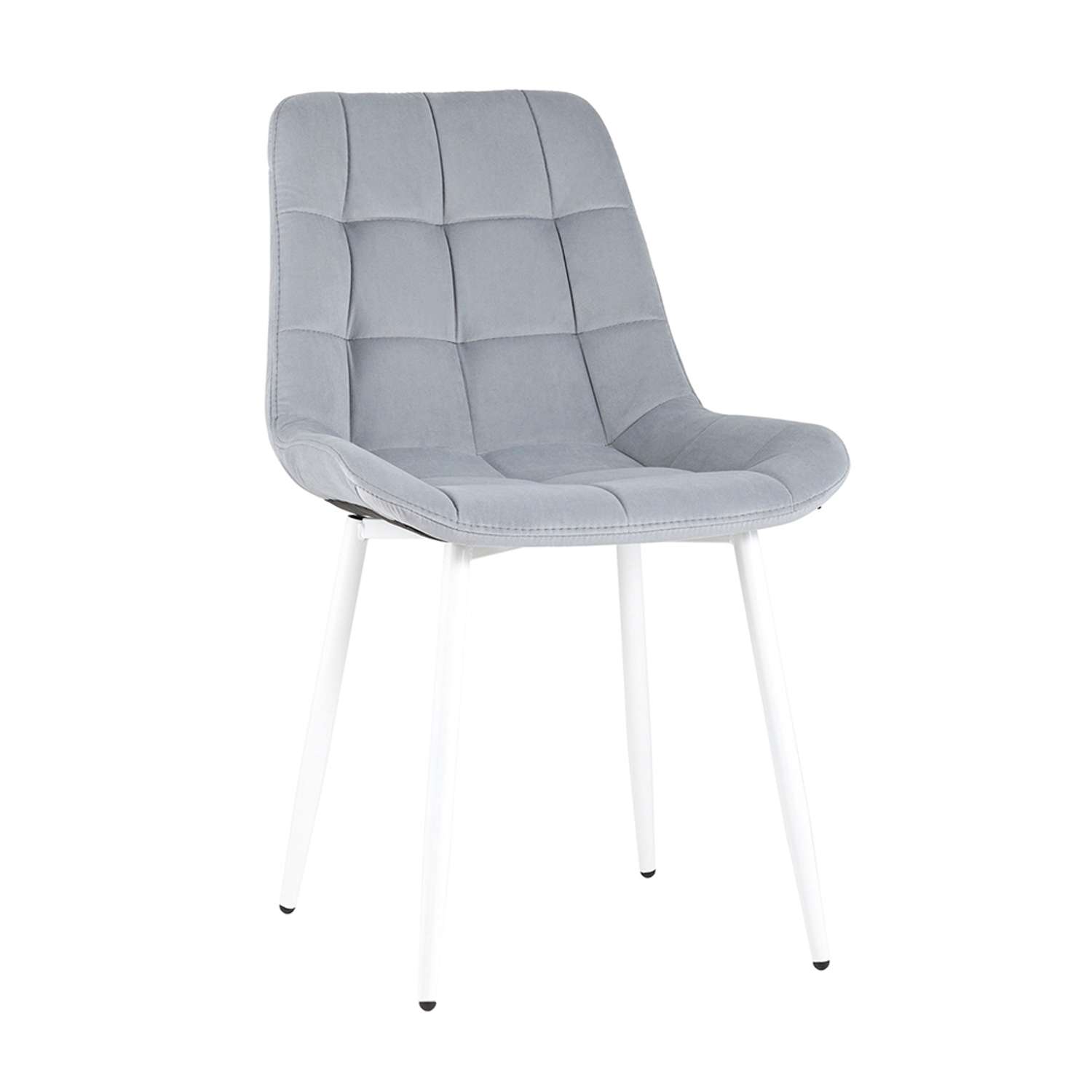 Комплект стульев Stool Group для кухни 4 шт Флекс светло-серый белые ножки - фото 2