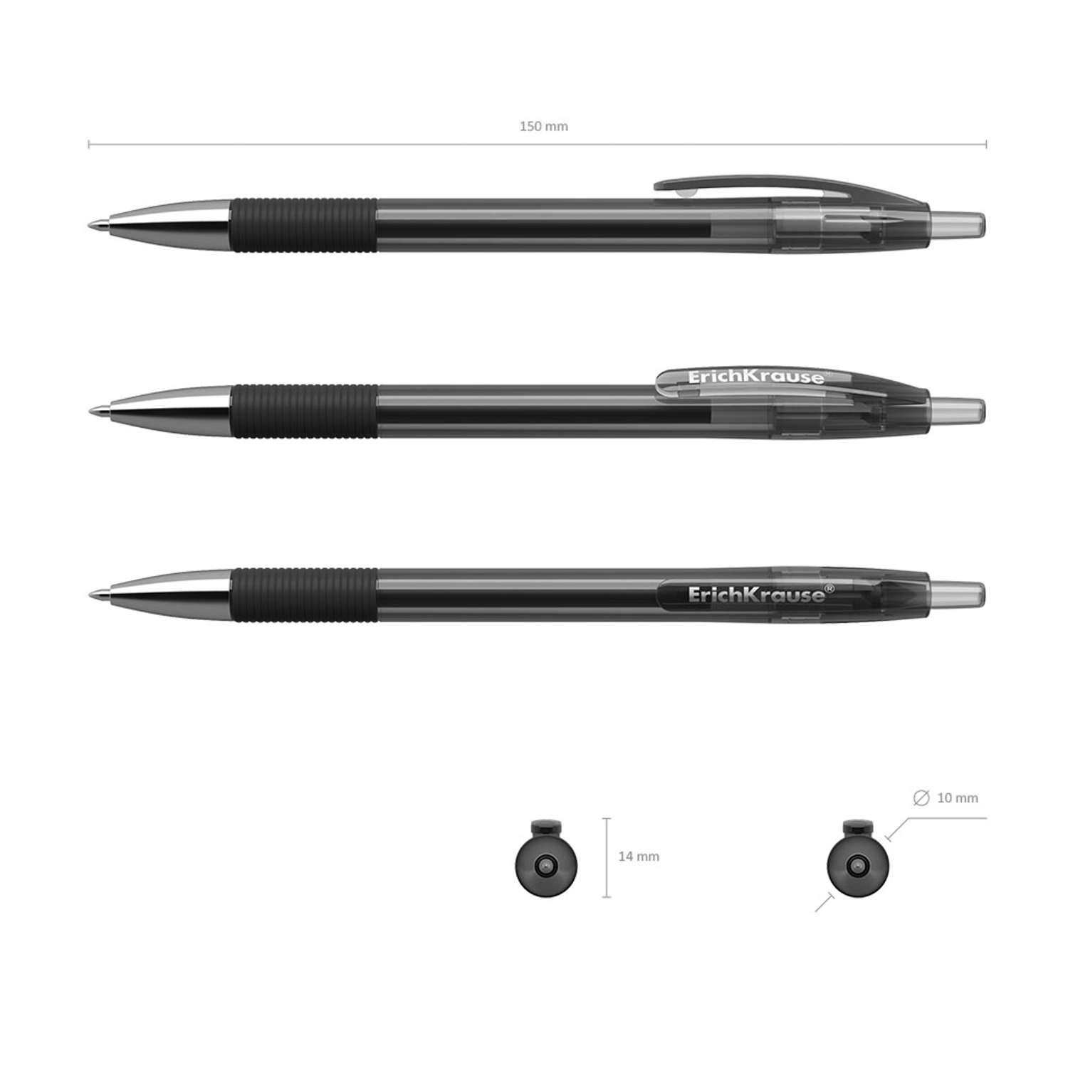 Ручка гелевая автоматическая ErichKrause R 301 Original Gel Matic and Grip черный 1 шт - фото 2