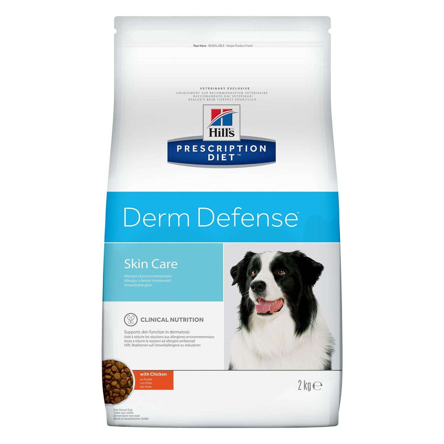 Корм для собак HILLS 2кг Prescription Diet Derm Defense Skin Care для здоровья кожи и при аллерии с курицей сухой - фото 1