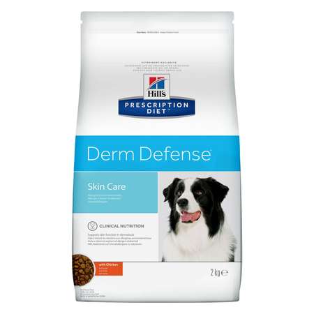 Корм для собак HILLS 2кг Prescription Diet Derm Defense Skin Care для здоровья кожи и при аллерии с курицей сухой
