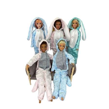Одежда для куклы Барби Ani Raam Кигуруми кошка голубой