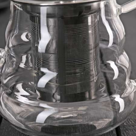 Чайник Sima-Land стеклянный заварочный с металлическим ситом «Бриз» 600 мл