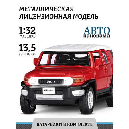 Машинка металлическая АВТОпанорама 1:32 Toyota FJ Cruiser красный инерционная