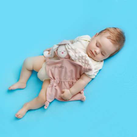 Игрушка-комфортер Мякиши для новорожденных Сплюша спорт Зайка Пудра для сна обнимашка подарок на рождение