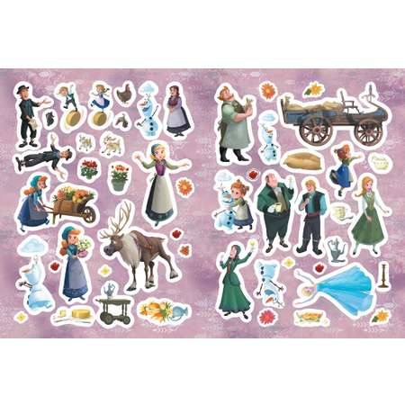 Развивающая книжка ИД Лев Холодное сердце с многоразовыми наклейками и постером Эльза и Анна