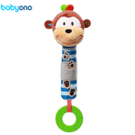 Игрушка-пищалка Babyono с прорезывателем Monkey George Арт.619