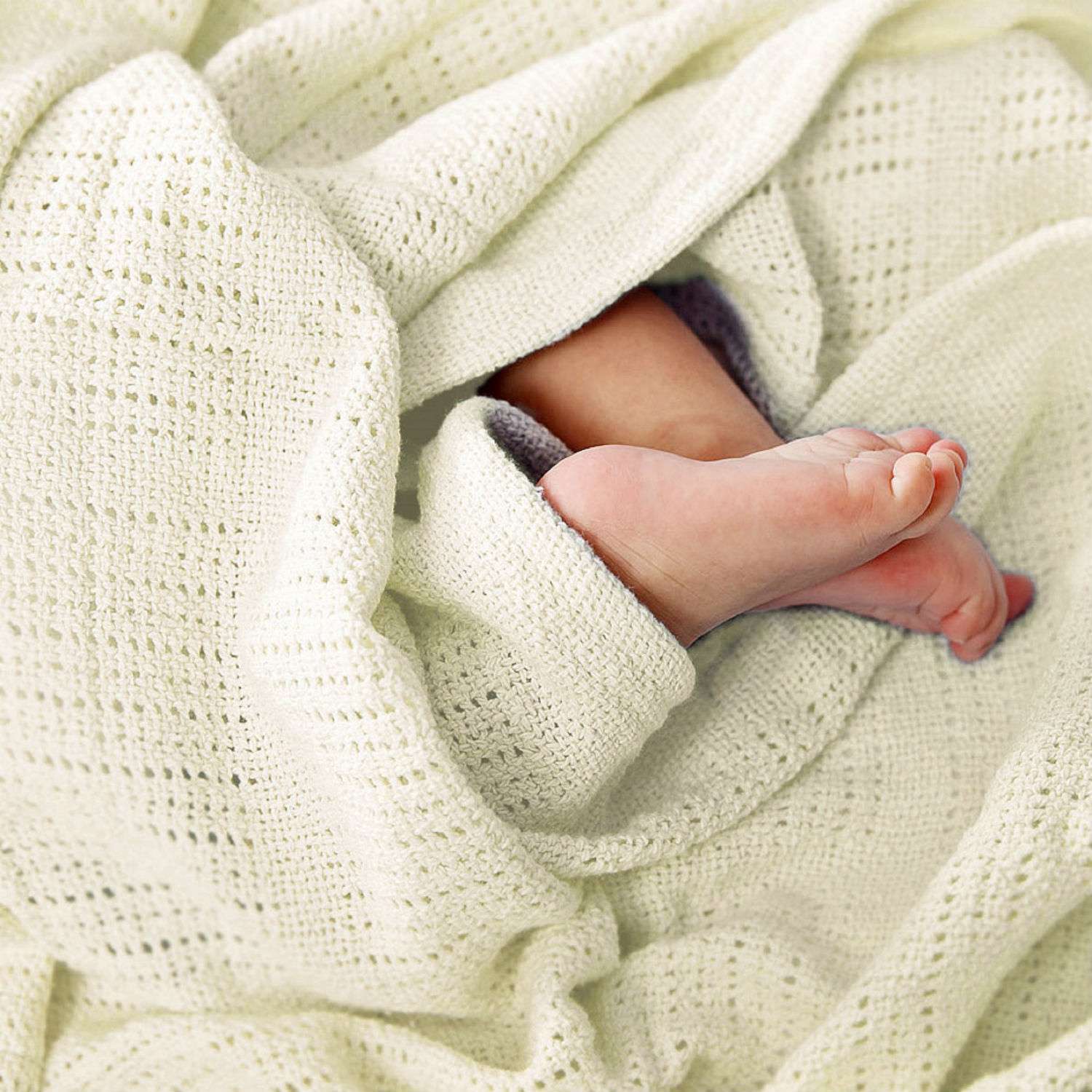 Одеяло вязаное Baby Nice 100х140 молочное - фото 4