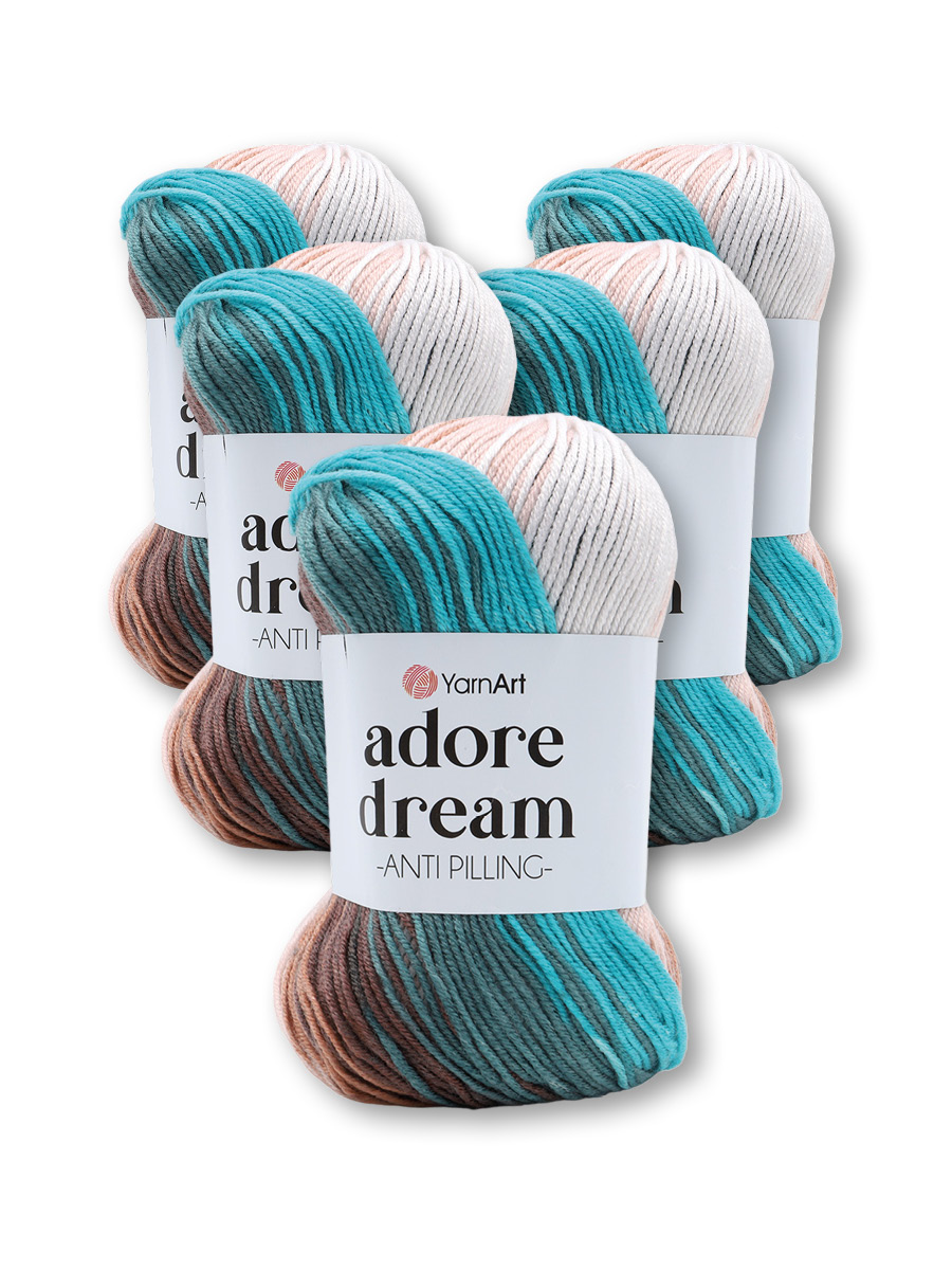 Пряжа для вязания YarnArt Adore Dream 100 гр 280 м акрил секционная  анти-пиллинг 5 мотков 1055 секционный купить по цене 1950 ₽ в  интернет-магазине Детский мир