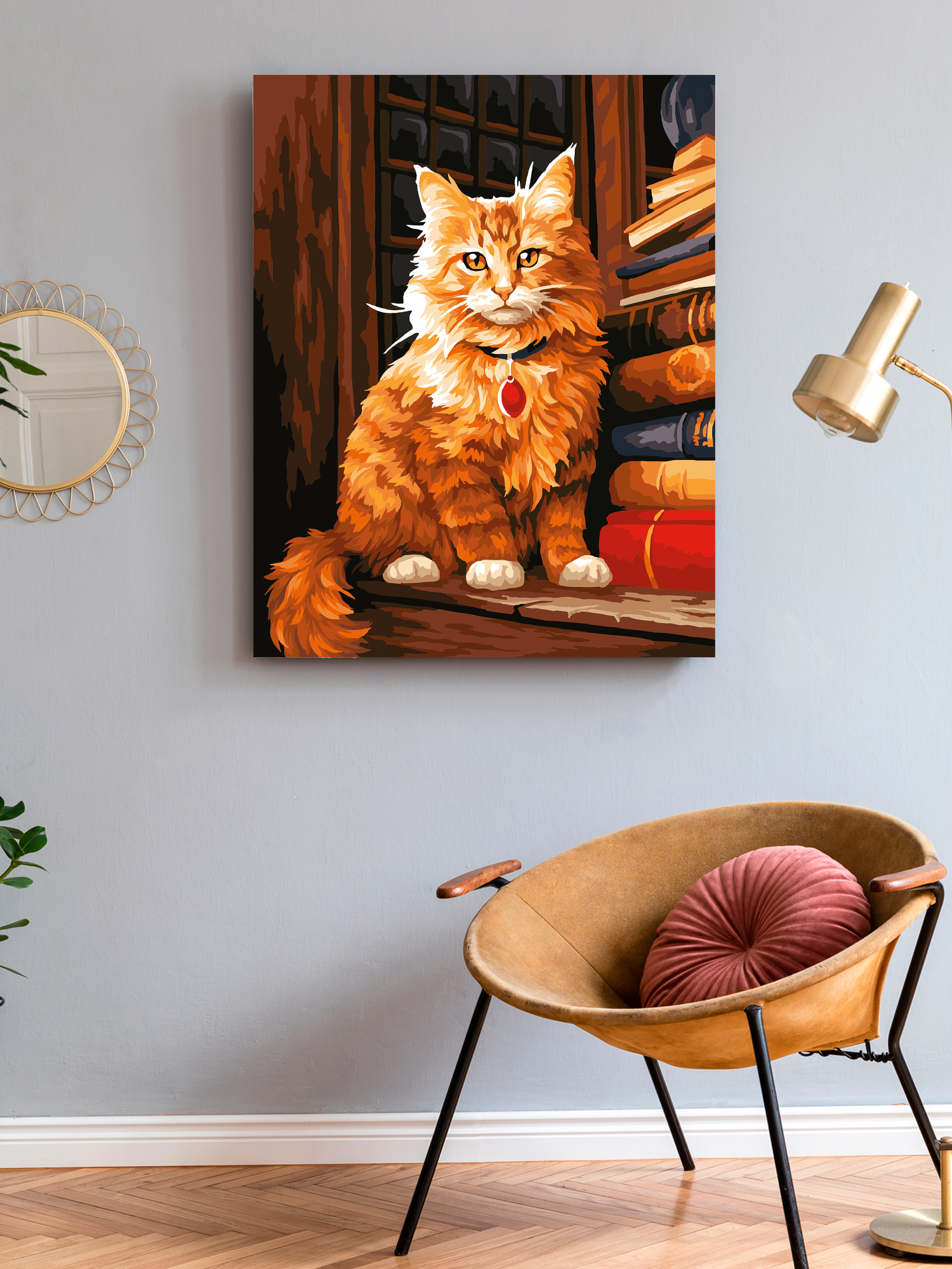 Картина по номерам Art on Canvas холст на подрамнике 40х50 см Мудрый кот - фото 3
