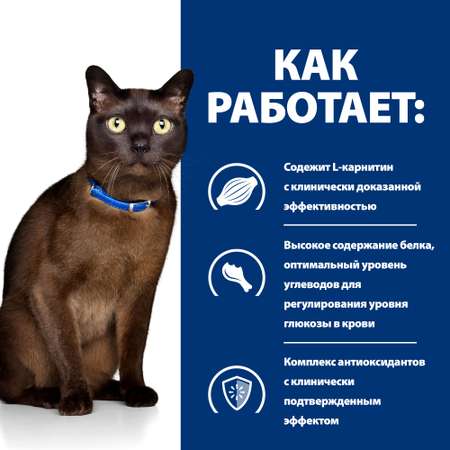 Корм для кошек HILLS 1,5кг Prescription Diet m/d Diabetes/Weight Management при сахарном диабете с курицей сухой