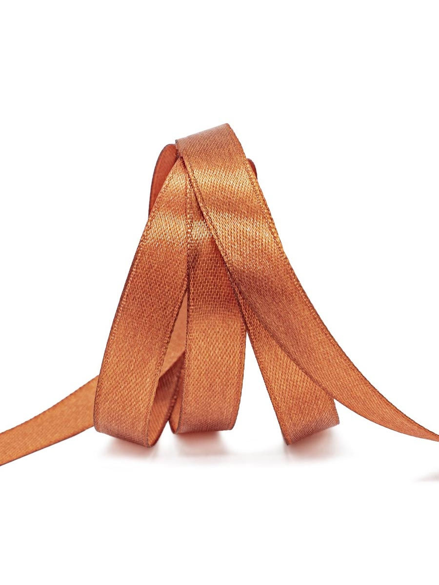 Лента Айрис атласная упаковочная флористическая 1.2 см 22.86 м 046 темно - оранжевый - фото 3
