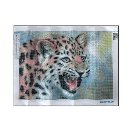 Алмазная мозаика Seichi Рычащий леопард 30х40 см