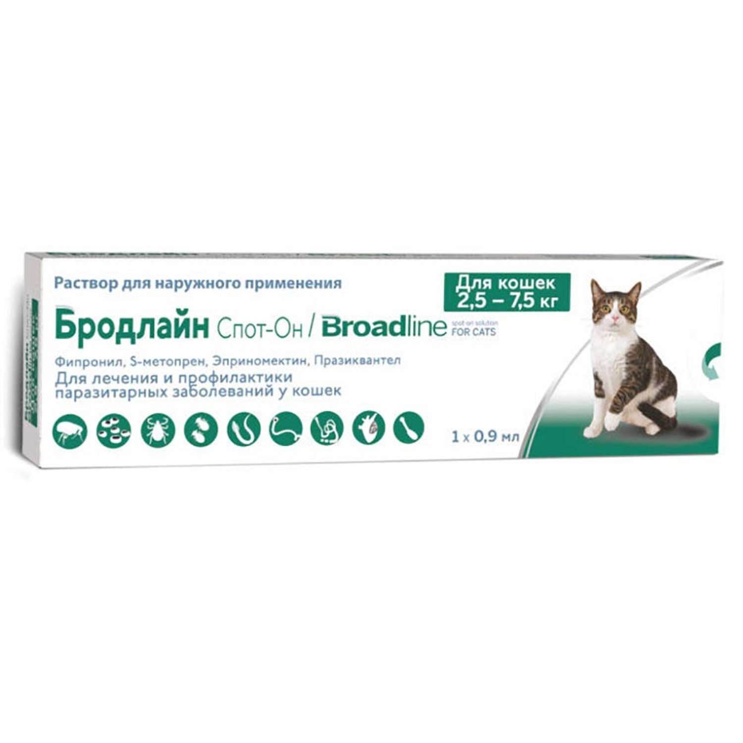 Препарат противопаразитарный для кошек Boehringer Ingelheim Бродлайн Спот-Он 0.9мл - фото 1