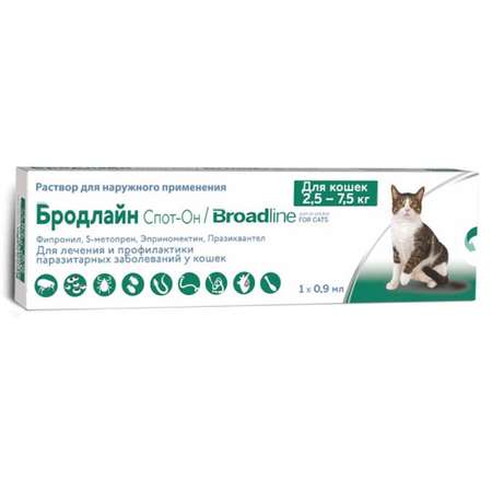 Препарат противопаразитарный для кошек Boehringer Ingelheim Бродлайн Спот-Он 0.9мл
