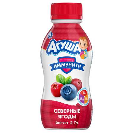 Йогурт питьевой Агуша 2.7% северные ягоды 180г с 8месяцев