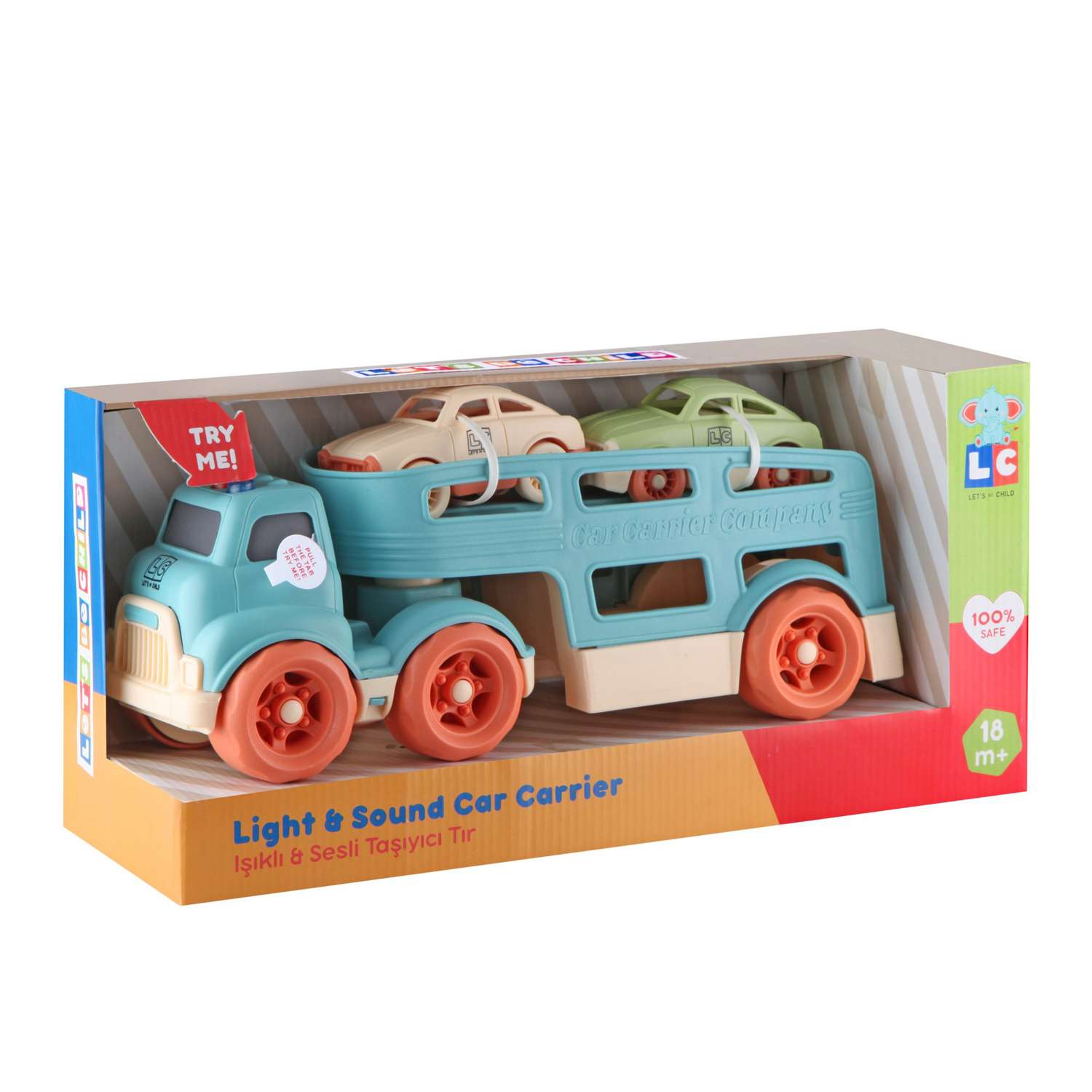 Автовоз с двумя машинками Let s Be Child световыми и звуковыми эффектами LC-31022-GO - фото 4