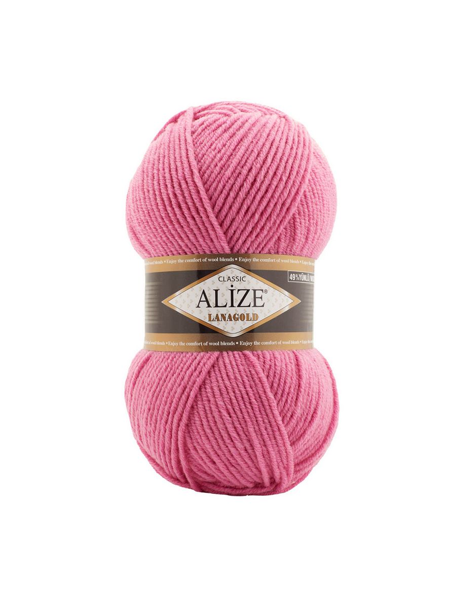 Пряжа Alize полушерстяная мягкая тонкая теплая Lanagold 100 гр 240 м 5 мотков 178 темно-розовый - фото 6