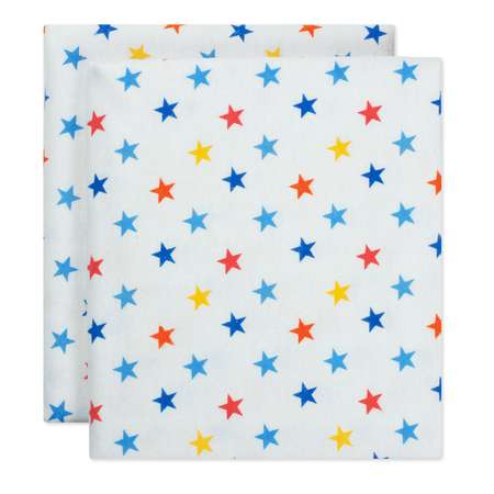 Пеленки фланелевые Чудо-чадо для новорожденных «Тренды» 85х120см Звезды синие 2 шт
