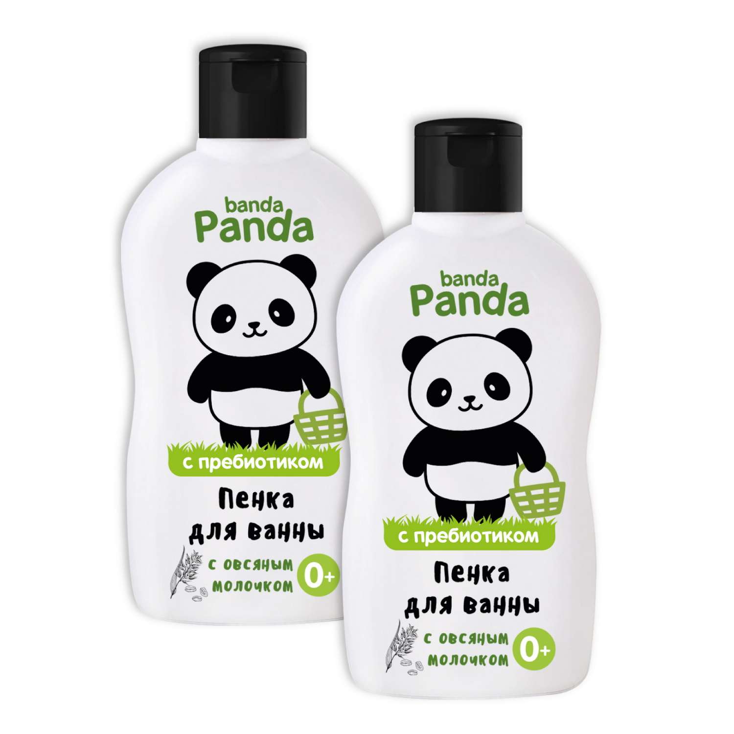 Набор с Пребиотиком banda Panda 2 шт по 250 мл Пена для ванны с овсяным молочком - фото 2