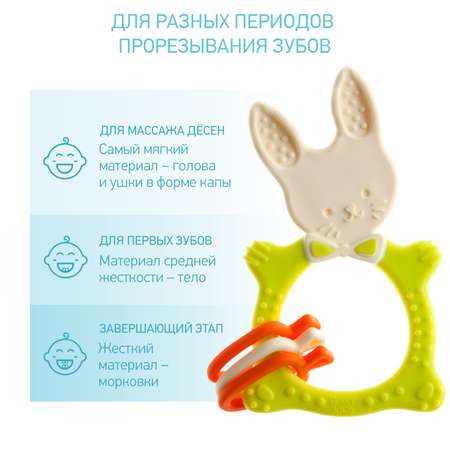 Прорезыватель для зубов ROXY-KIDS Bunny teether цвет зеленый