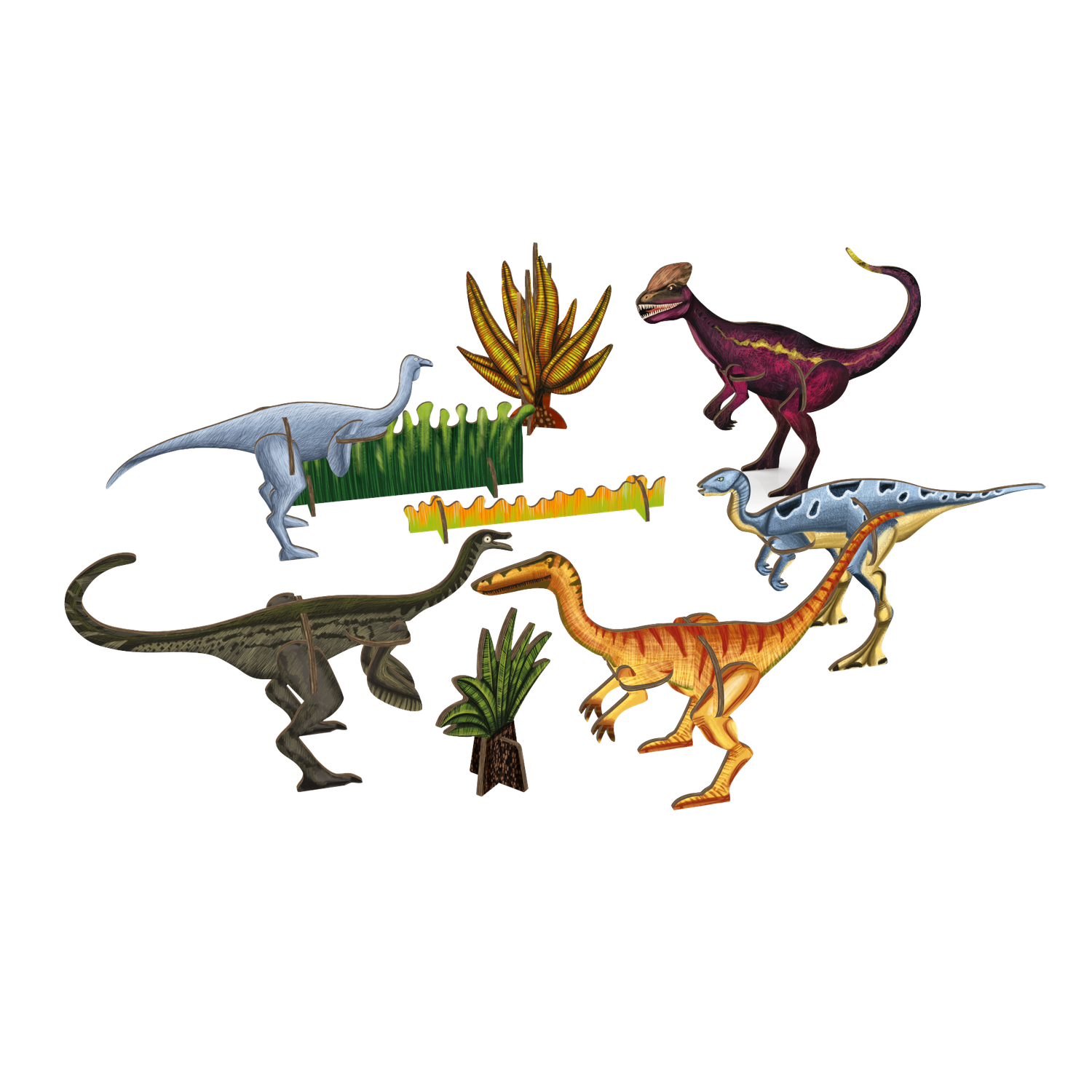 Сборные 3Д модели КУВЫРКОМ Самые быстрые динозавры - фото 1