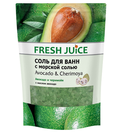 Соль для ванн Fresh Juice МП  Авокадо и Черимойя 500г