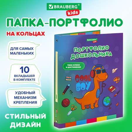 Папка для портфолио Brauberg дошкольника А4 на кольцах