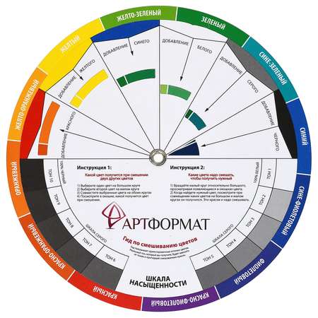 Скрапбукинг АРТформат цветовой круг диаметр 20 см картон