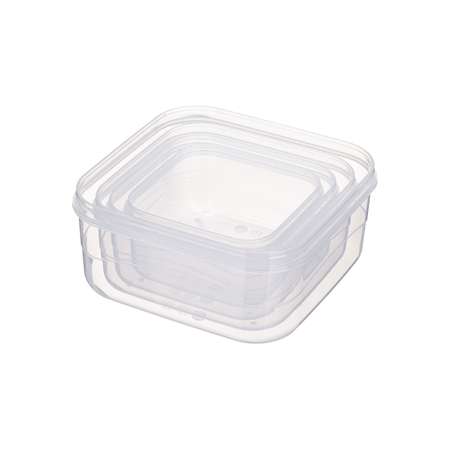 Комплект контейнеров Phibo для продуктов с декором 4 шт. 0.3л + 0.45л + 0.65л + 1л светло-серый