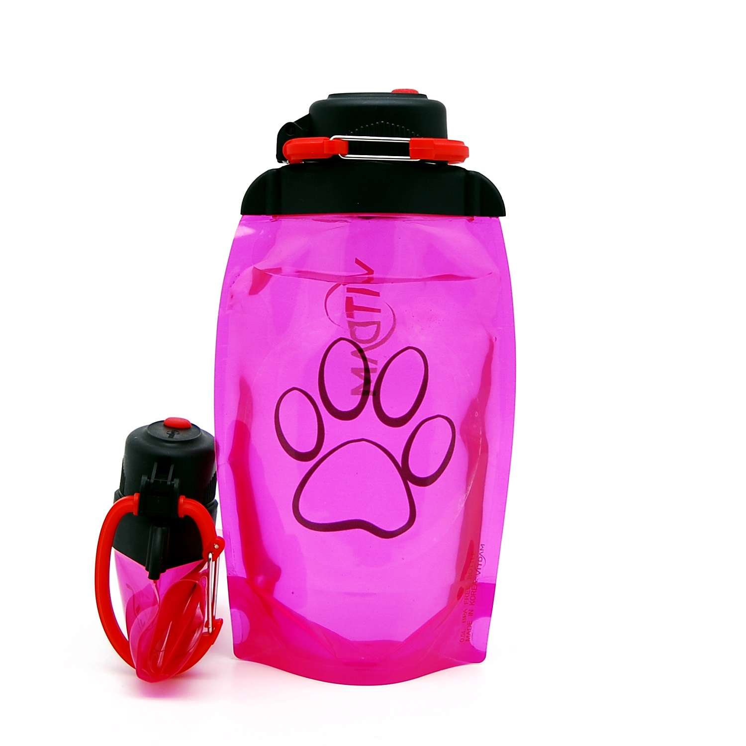 Бутылка для воды складная VITDAM розовая 500мл B050PIS 1414 - фото 2