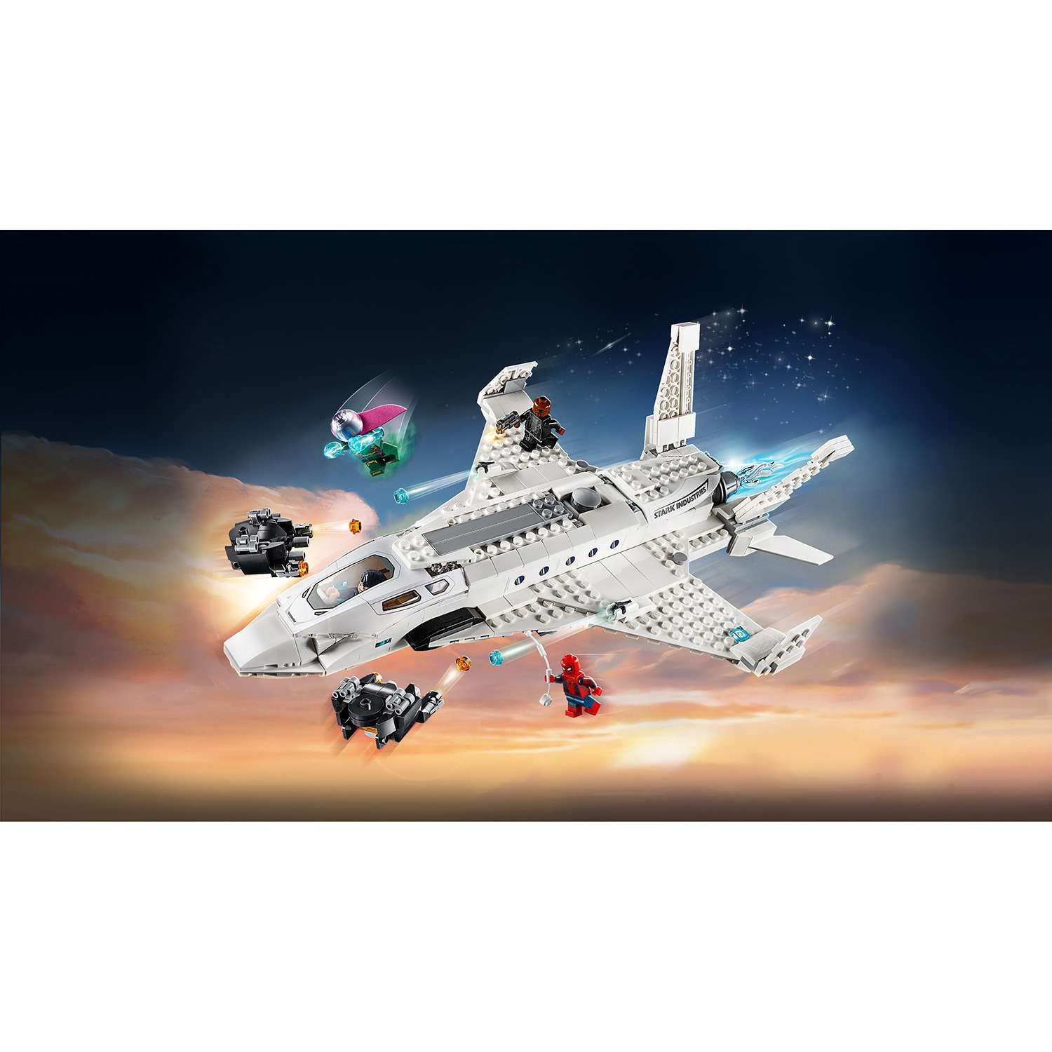 Конструктор LEGO Marvel Super Heroes Реактивный самолёт Старка и атака дрона 76130 - фото 8