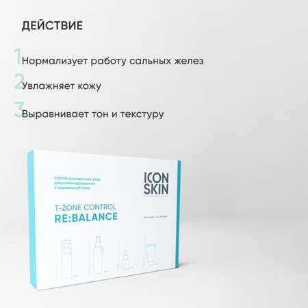 Набор косметики ICON SKIN для ухода за комбинированной и нормальной кожей re balance