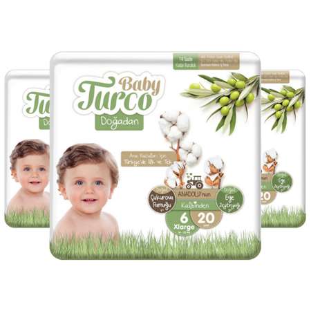 Подгузники-трусики дневные Baby Turco 16+ кг 60 штук