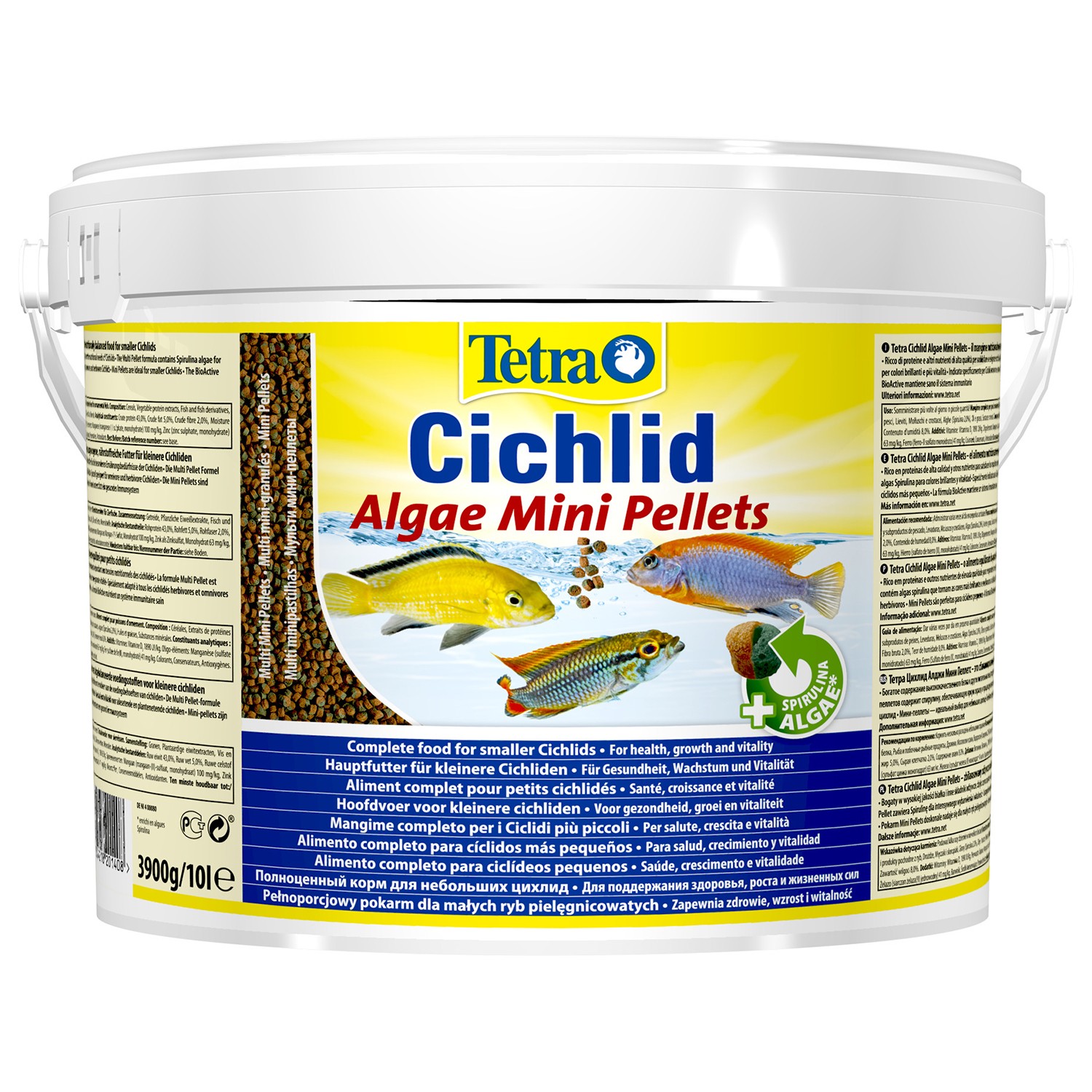 Корм для рыб Tetra 10л Cichlid Algae Mini Pellets для всех видов цихлид - фото 1