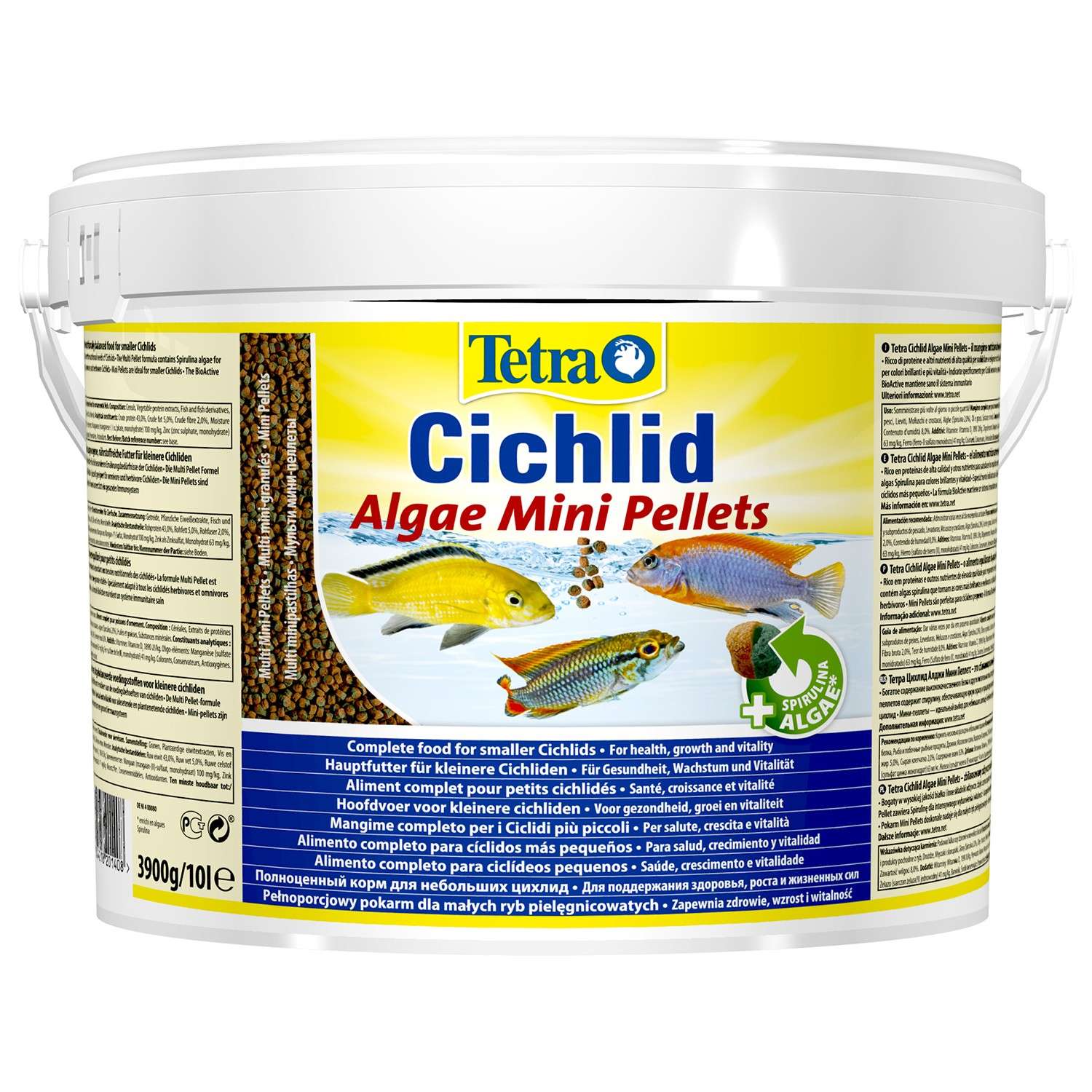 Корм для рыб Tetra 10л Cichlid Algae Mini Pellets для всех видов цихлид - фото 1