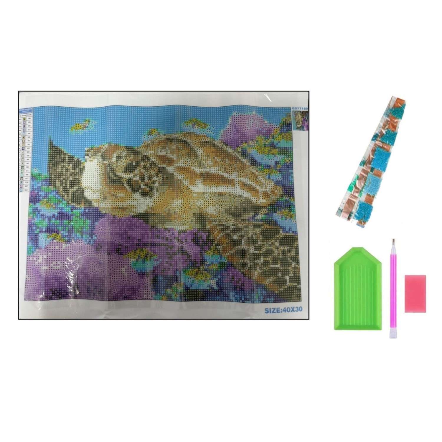 Алмазная мозаика Seichi Морская черепашка 30х40 см - фото 4